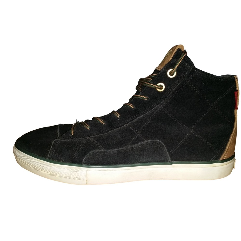 Diamond Supply Co Emerald Hi Top Sneakers Men 8‎ Black Brown Suede Streetwear